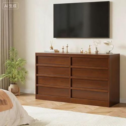 6 Drawer Dresser for Bedroom, 47" Wide Brown 6 Chest of Drawers with Large Storage, Wooden Dresser Organizer for Living Room, Entryway, Nursery