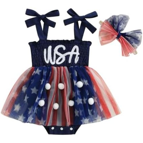 Baby Girl Summer Outfits Sleeveless Spaghetti Strap Tulle Romper Dress with Headband Cute Infant Clothes