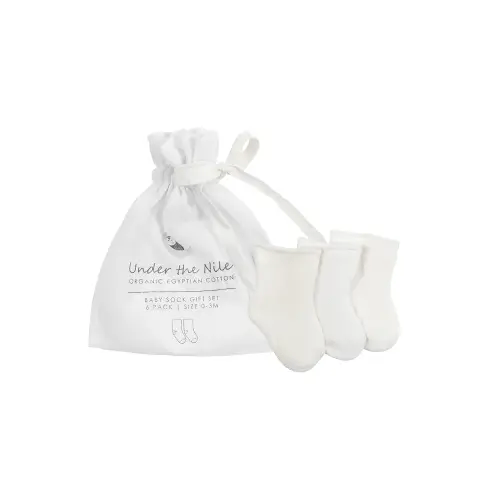 Under The Nile Organic Cotton Baby Socks - Pack of 6, 0 to 3 Months
