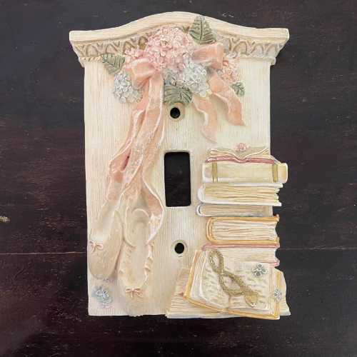 Ballet Pointe Shoes Light Switch Plate Cover | Girls Ballerina Room Decor | 3D Dance Bedroom Chic Switch Plate