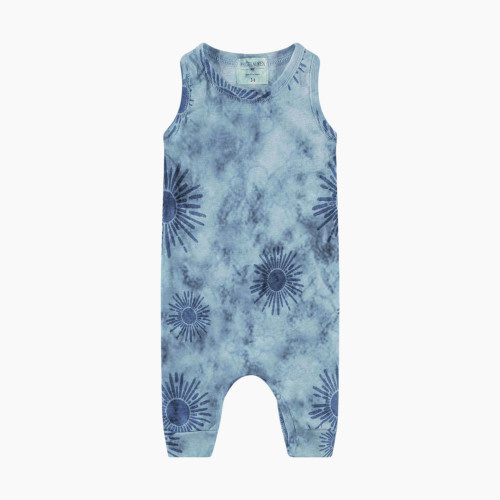 Paige Lauren Baby Palm Burst Tank Romper-Sparkle - Blue, 3-6m