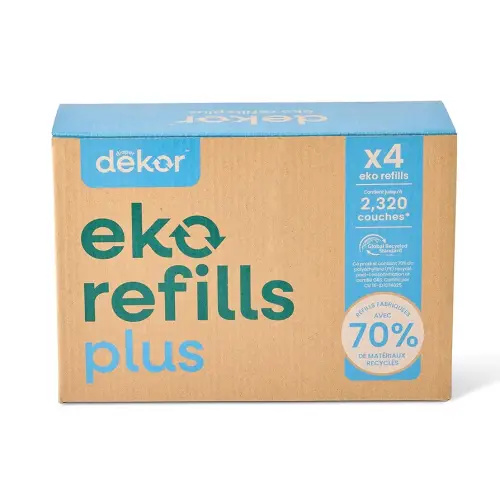 Diaper Dekor Plus Diaper Pail Refills | 4 Count Unscented | Exclusive End-of-Liner Marking | Thick, Quick & Easy to Replace | Most Economical Refill System | for Original and Eko Style Pails