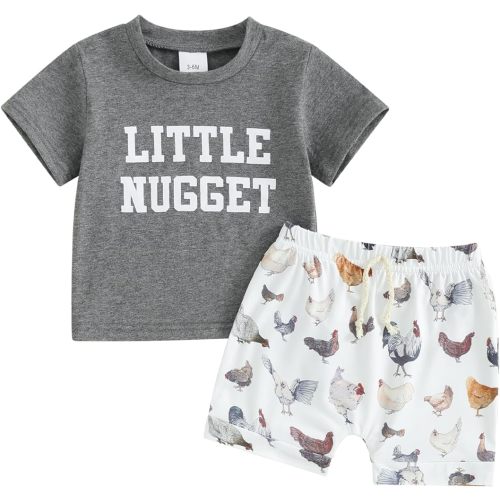 Kupretty Baby Boy Clothes Toddler Summer Outfit Short Sleeve T-Shirt Tee Tops Joggers Casual Shorts 2Pcs Clothing Set