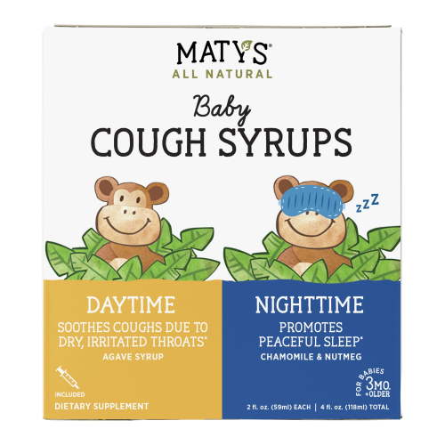 Matys Organic Baby Cough Syrup, for Infants 3 Months and up, Day & Night Value Pack, 2 fl oz, 2 Pk