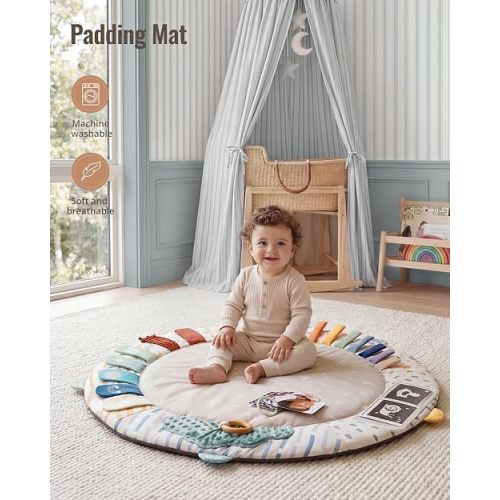 Blissful Diary Baby Play Gym, 5 Development Zones Activity Tummy Time Mat