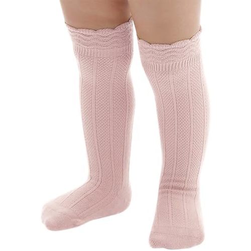 American Trends Baby Girls Knee High Socks Ruffle Socks Newborn/Infant/Baby/Toddler Tube Long Socks 0-3T