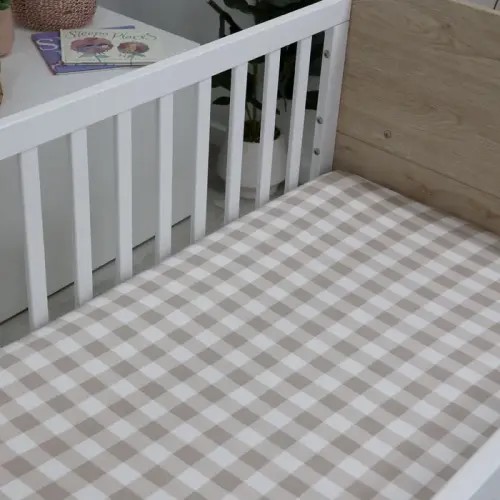 Bubba Blue 2 Pack Fitted Sheet Cot Provincial Olive/Taupe | Baby Bunting AU