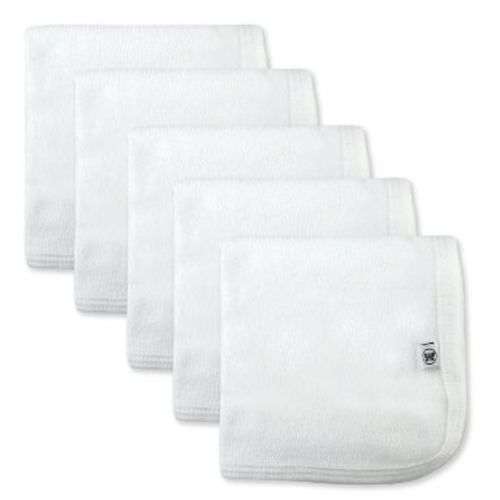 5-Pack Organic Cotton Washcloths White