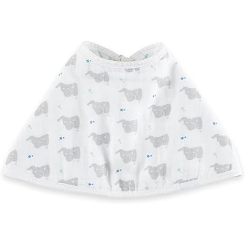 aden by aden + anais Burpy Bib, 100% Cotton Muslin, Soft Absorbent 4 Layers, Multi-Use Burp Cloth and Bib, 22.5” X 11”, Single, Baby Star
