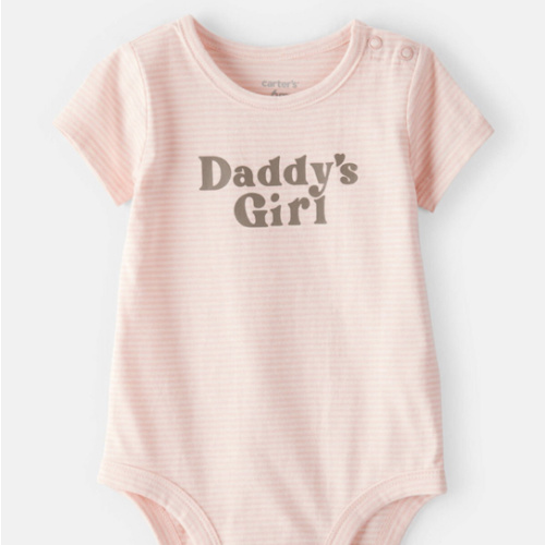 Baby Girl 'Daddy's Girl' Short-Sleeve Graphic Bodysuit - Pink | Carter's