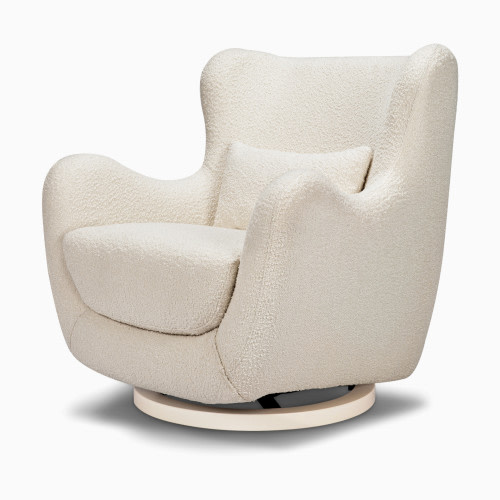 Nursery Works Solstice Swivel Glider - Ivory Boucle W/ Ivory Wood Base