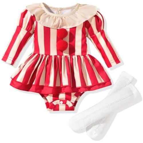 HINTINA Newborn Baby Girl Halloween Romper Dress Outfits With Socks