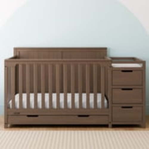 graco shiloh convertible baby crib and changer, hazelnut