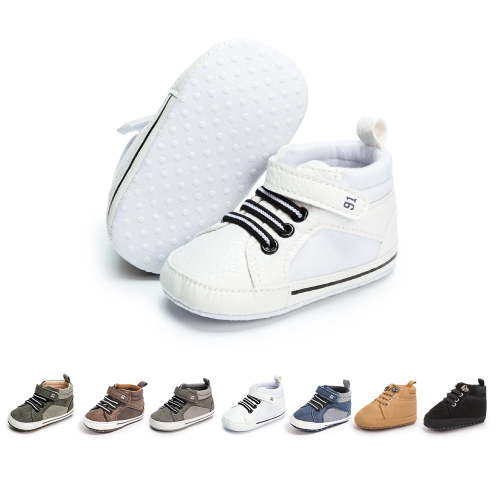 Bonario Baby Boys Girls Shoes Infant High Tops Ankle Sneakers Soft Anti-Slip Sole for First Walkers 3-18 Months