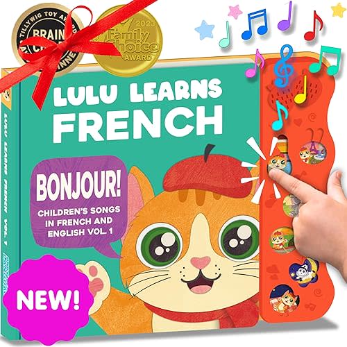 Vol. 1 | Musical Baby Book in French, French Baby Books, French Baby Toys & Bilingual Toys French, French Books for Toddlers 1-3, Kids, Children, Girls, Boys & Babies