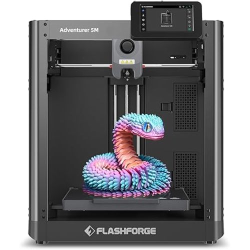 FLASHFORGE Adventurer 5M 3D Printer with Fully Auto Leveling, Max 600mm/s High Speed Printing, 280°C Direct Extruder with 3S Detachable Nozzle, CoreXY All Metal Structure, Print Size 220x220x220mm