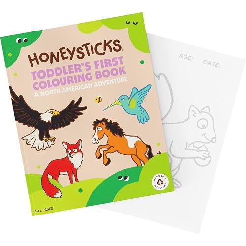 Honeysticks My First Coloring Book for Toddlers 1-3, Large Cute and Simple Images, 40 Pages, Fun and Educational Preschool Coloring Book for Kids Ages 2-4