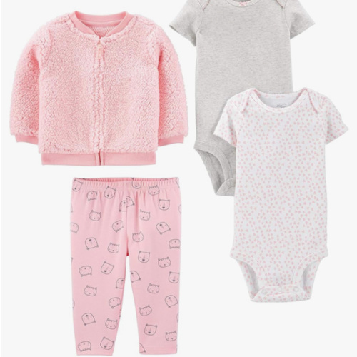 Simple Joys by Carter's Baby Girls 4-piece Jacket, Pant, and Bodysuit Set