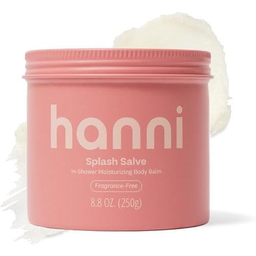 HANNI Splash Salve Body Mask, In-Shower Moisturizer with Coconut, Jojoba, Shea Butter & Glycerin, Deep Conditioning for All Skin Types, FRAGRANCE-FREE, 250 mL / 8.8 oz