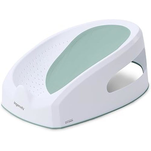 Ingenuity Easy Rinse Baby Bather, Non-Slip Newborn Bath Support for Babies 0-6 Months, Green