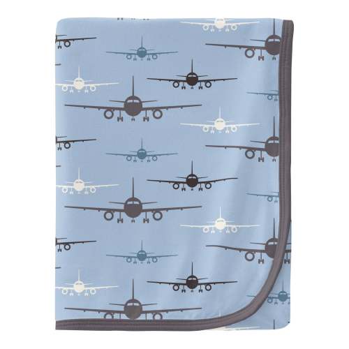 Print Swaddling Blanket in Pond Airplanes