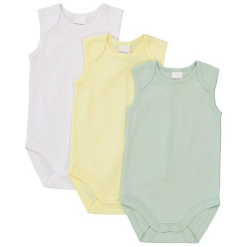 Light Yellow Baby 3 Pack Sleeveless Interlock Bodysuit | Best&Less™ Online