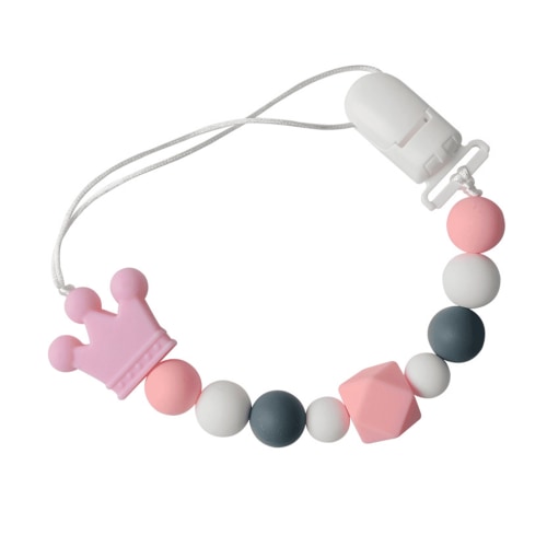 XIRQI Pacifier Clip,Chewable Silicone Pacifier Holder,Soothing Teething Toys,Pacifier Clip for Baby's Everyday Use