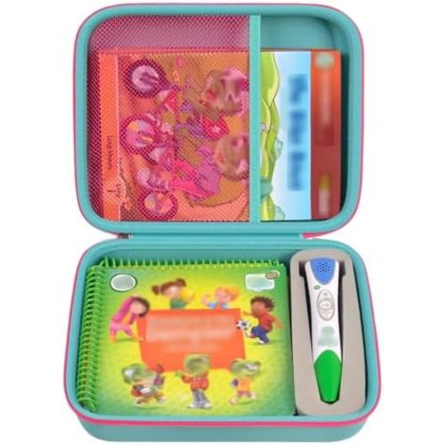 GWCASE Case Compatible with LeapFrog for LeapStart Go System and for LeapFrog for LeapStart 3D/ for Pre-Kindergarten Activity Book of Level 1 2 6. Storage Carrying Holder Fits for USB Cable-Green