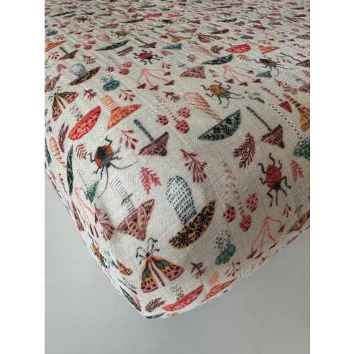 Mushroom Organic Muslin Crib Sheet: Gender Neutral Baby Bedding