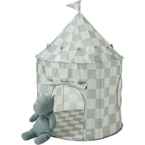 3 Sprouts Kids Play Tent - Sustainable Recycled Fabric – Fun Spacious Childs Playhouse for Indoor Games for Boys & Girls - Durable Fort Pop Up House for Toddlers & Children Age 3-10 - Checkered Green