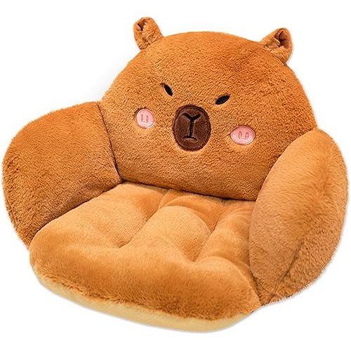 Ohjijinn Capybara Cushion Chair, Comfy Cartoon Plush Seat Cushion, Floor Pillow Floor Cushions, Cute Office Chair Cushion Room Decor for Girls Woman