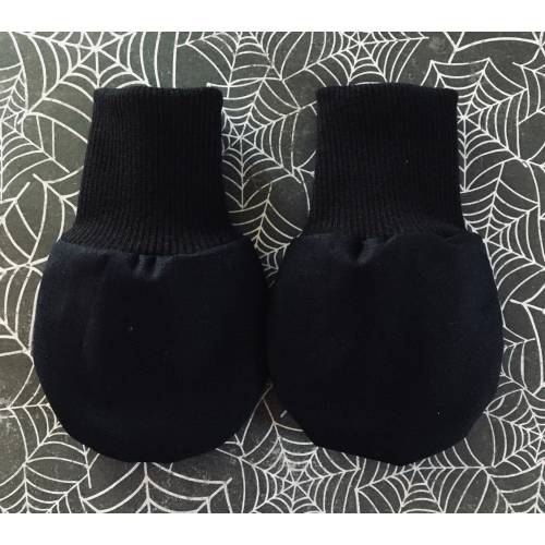Midnight Black Newborn Mitts No Scratch