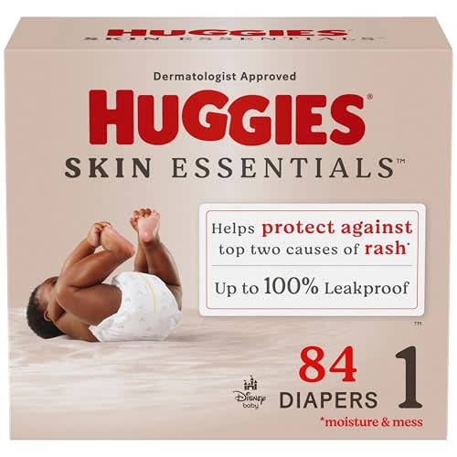 Huggies Size 1 Diapers, Skin Essentials Baby Diapers, Size 1 (8-14 lbs), 84 Count