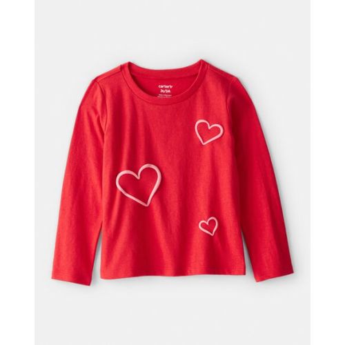 Toddler Girl Valentine Heart Long-Sleeve Graphic Tee - Red - Carter's | Carter's