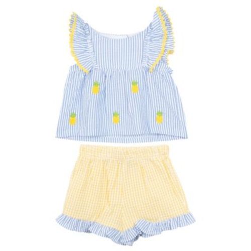 Baby Girls 2-Piece Pineapple Schiffli Seersucker Short Set