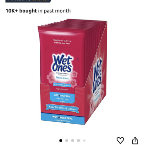 Amazon.com : Wet Ones Travel Packs Fresh Scent 10 Packs, 200 Wipes : Health & Household