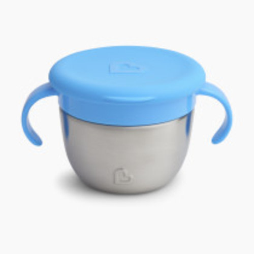 Munchkin® Snack+™ Stainless Steel Snack Catcher Cup with Lid, 9 Ounce, Blue, 1 Pack