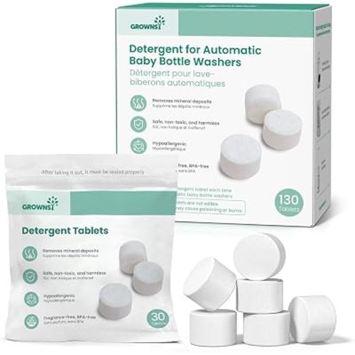 GROWNSY Detergent Tablets for Bottle Washer 130 Count, Safe & Deep Cleaning