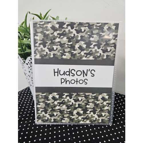 Camouflage Photo Album, Boy Photo Book, 4x6, 5x7, 8x10 Vinyl Photo Album, Boy Memory Book, Boy Scrapbooks, Camo Memory Book