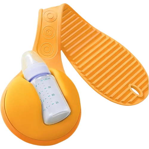 Baby Bottle Holder Hands Free Anti-Shedding Anti-Slip Soft Silicone Orange