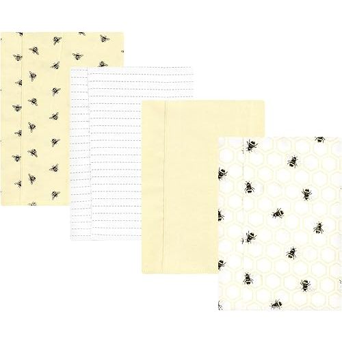 Hudson Baby Unisex Baby Cotton Flannel Burp Cloths, Honey Bee, One Size