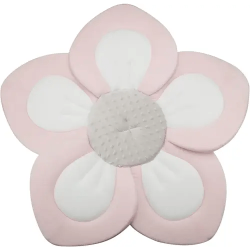 PandaEar Baby Bath Pad for Infant Newborn | Soft Flower 5 Petals for Sink Bathtub Essentials Shower Gift (Pink)