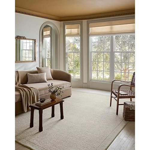 Loloi Magnolia Home by Joanna Gaines Henley Collection HNY-01 Ivory/Silver 5'-0" x 7'-6" Area Rug