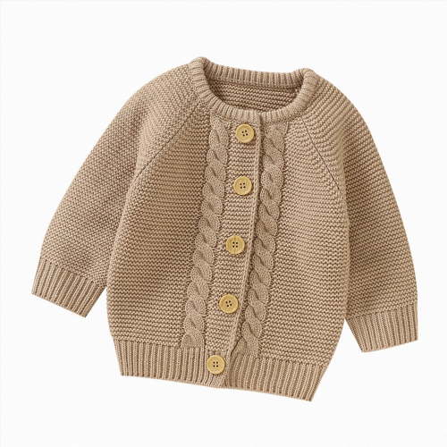 Splozh Kids Cardigan 6 9 12 18 Months Baby Girl Boy Knit Cardigan Sweater Warm Pullover Tops Toddler Infant Outerwear Jacket Coat,Coffee,12-18 Months