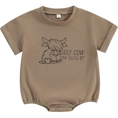 SAYOO Western Baby Boys Bodysuit Clothes Country Cowboy Funny Baby Bubble Romper Infant Creeper One-Piece Baby Bodysuit