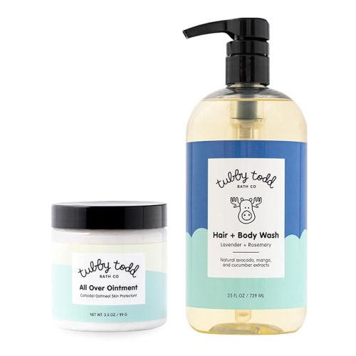Tubby Todd's Baby Body Wash and Lotion Set - Gentle, Hypoallergenic Skincare for Newborns & Toddlers - 25oz, Lavender Rosemary