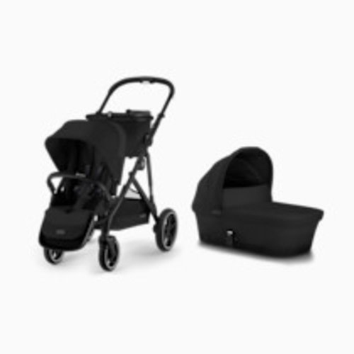 Cybex GAZELLE S Stroller + GAZELLE S Cot Bundle - Moon Black