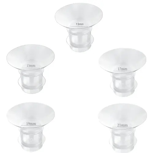Flange Inserts 13/15/17/19/21mm 5pcs,Suitable for Medela,Spectra 24mm Shields/Flanges,Compatible with Momcozy S12 Pro/S9 Pro/S9/S12 Wearable Breast Pump,Reduce 24mm Tunnel Down to Correct Size
