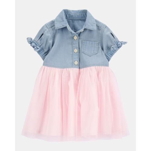 Baby Denim Shirt Dress With Tulle Skirt - OshKosh B'gosh | Carter's