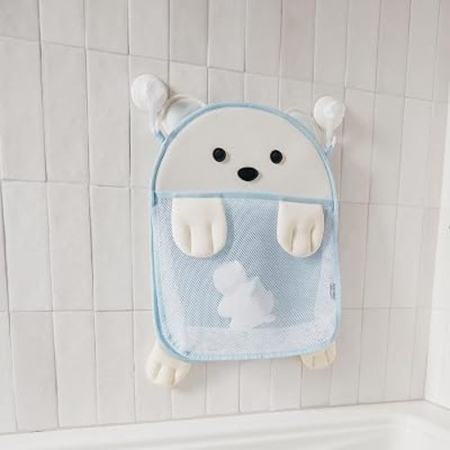 Copper Pearl Oceana Extra-Large Mesh Bath Toy Holder with Suction Cups: Quick-Dry Bath Toy Storage Net for Bathtub, Junoa